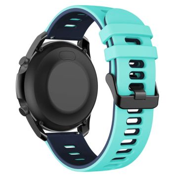 Samsung Galaxy Watch6 Classic 47mm 43mm / GarminActive 5 Flexibles Band 20mm Dual Color Uhrenarmband - Teal Grün+Blau