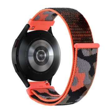 Samsung Galaxy Watch6 Classic 47mm 43mm / GarminActive 5 Nylon Uhrenarmband 20mm Camouflage Armband - Orange Camo