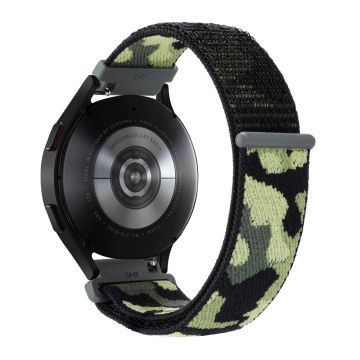 Samsung Galaxy Watch6 Classic 47mm 43mm / GarminActive 5 Nylon Uhrenarmband 20mm Camouflage Armband - Army Green Camo