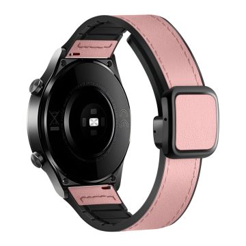 Samsung Gear S3 Classic / Garmin Vivoactive 4 Magnetic Band 22mm Lederbeschichtetes flexibles Uhrenarmband - Pink