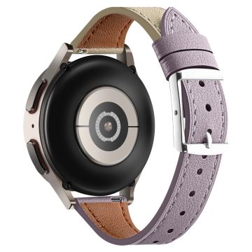 20mm Universal Smart armband Echtes Rindslederband Ersatz - Lila+Beige