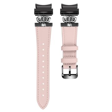 Samsung Galaxy Watch6 40mm / 44mm / Watch6 Classic 43mm / 47mm Watchband Connector Echtes Rindslederband - Pink