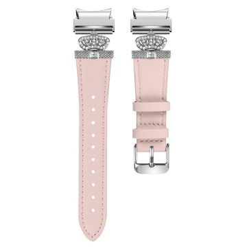 Samsung Galaxy Watch6 40mm / 44mm / Watch6 Classic 43mm / 47mm Watchband Connector Echtes Rindslederband - Pink