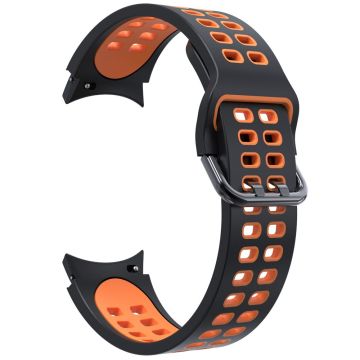 KALEBOL KLB-SSGJ-001 Samsung Galaxy Watch4 / Watch 5 / Watch6 Silikonarmband Soft Strap - Schwarz+Orange