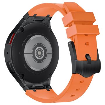 Samsung Galaxy Watch4 / Watch 5 / Watch6 Uhrenarmband AP Silikonband Wasserdicht - Schwarz Schnalle+Orange