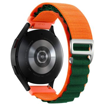 KALEBOL KLB-GSNL-001 Samsung Galaxy Watch6 / Watch6 Classic Nylon Uhrenarmband 20mm Armband - Orange+Grün