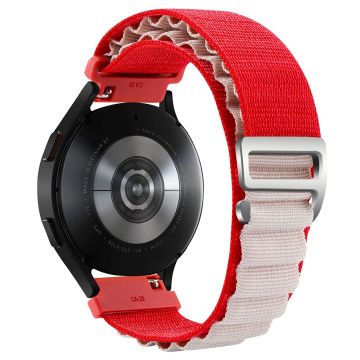 KALEBOL KLB-GSNL-001 Samsung Galaxy Watch6 / Watch6 Classic Nylon Uhrenarmband 20mm Armband - Rot+Weiß