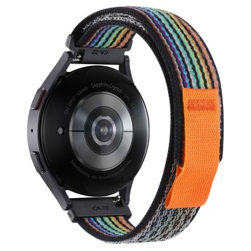 KALEBOL KLB-YJNLHH-001 Samsung Galaxy Watch6 / Watch6 Classic Nylonband 20mm Uhrenarmband Schleifenverschluss - Schwarzer Regenbogen