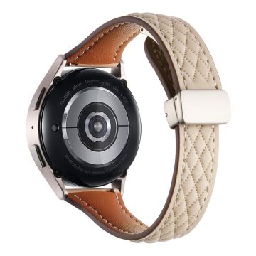 Samsung Galaxy Watch6 Classic / Watch6 Uhrenarmband 20mm Faltschnalle Echtes Rindslederband - Apricot