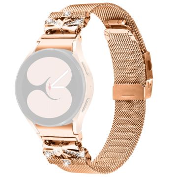 Samsung Galaxy Watch6 / Watch6 Classic Strass Edelstahl Schnellverschluss Uhrenarmband - Roségold