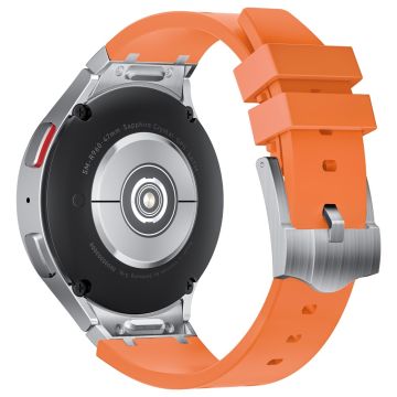 KALEBOL KLB-CXGJ-001 Samsung Galaxy watch5 40mm / Galaxy Watch6 Classic 43mm Silikon Uhrenarmband - Silber + Orange