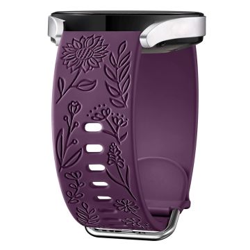 Garmin Vivomove 3 / Forerunner 645 / Samsung Gear S2 Classic Universal 20mm Carving Flower Silikon Uhrenarmband - Violett