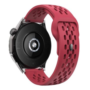 Garmin vivoactive 5 / Venu 2 Plus Silikon Uhrenarmband 20mm hohles verstellbares Band - Rot