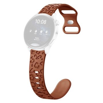 Samsung Galaxy Watch6 Classic 47mm / 43mm / Garmin Venu Sq 2 20mm Silikonarmband Leopard bedruckt - Braun