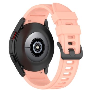 Samsung Galaxy Watch4 / Watch 5 / Watch 5 Pro / Watch6 Ersatzbänder Schwarz Schnalle Silikonband - Rosa