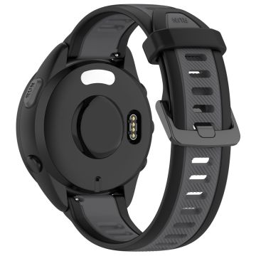 Huawei Watch GT 2 / 3 / 3 Pro / Samsung Galaxy Watch6 Klassisches Silikonband 20mm Dual-Color Texturiertes Uhrenarmband - Schwarz / Dunkelgrau