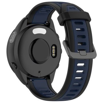 Huawei Watch GT 2 / 3 / 3 Pro / Samsung Galaxy Watch6 Klassisches Silikonband 20mm Dual-Color Texturiertes Uhrenarmband - Schwarz / Mitternachtsblau