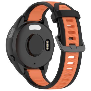 Huawei Watch GT 2 / 3 / 3 Pro / Samsung Galaxy Watch6 Klassisches Silikonband 20mm Dual-Color Texturiertes Uhrenarmband - Schwarz / Orange