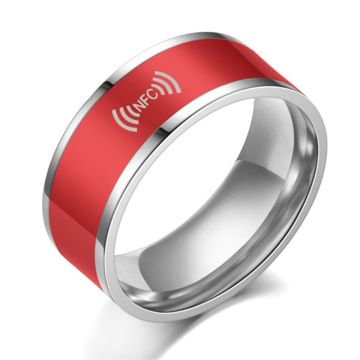 Smarter editierbarer NFC-Ring aus Edelstahl - Rot / 6#