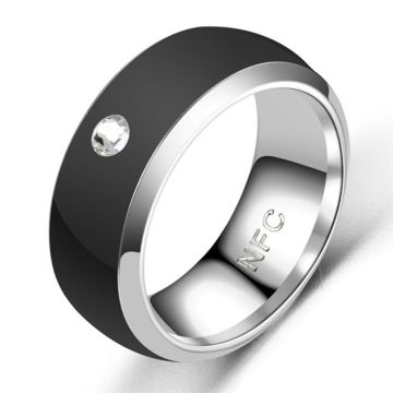 Intelligenter editierbarer Edelstahl-Multifunktionsring NFC - Schwarz / 7#