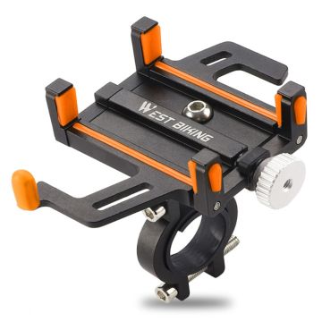 WEST BIKING Universal Fahrradlenkerhalterung aus Aluminium - Schwarz / Orange