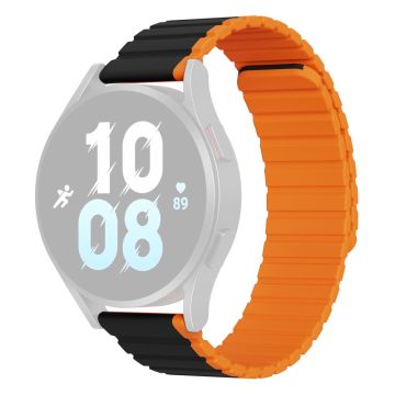 20mm DUX DUCIS zweifarbiges Silikonarmband für Samsung / Huawei / Honor Uhr - Schwarz / Orange