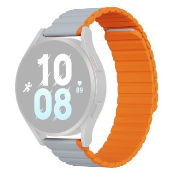 20mm DUX DUCIS zweifarbiges Silikonarmband für Samsung / Huawei / Honor Uhr - Grau / Orange